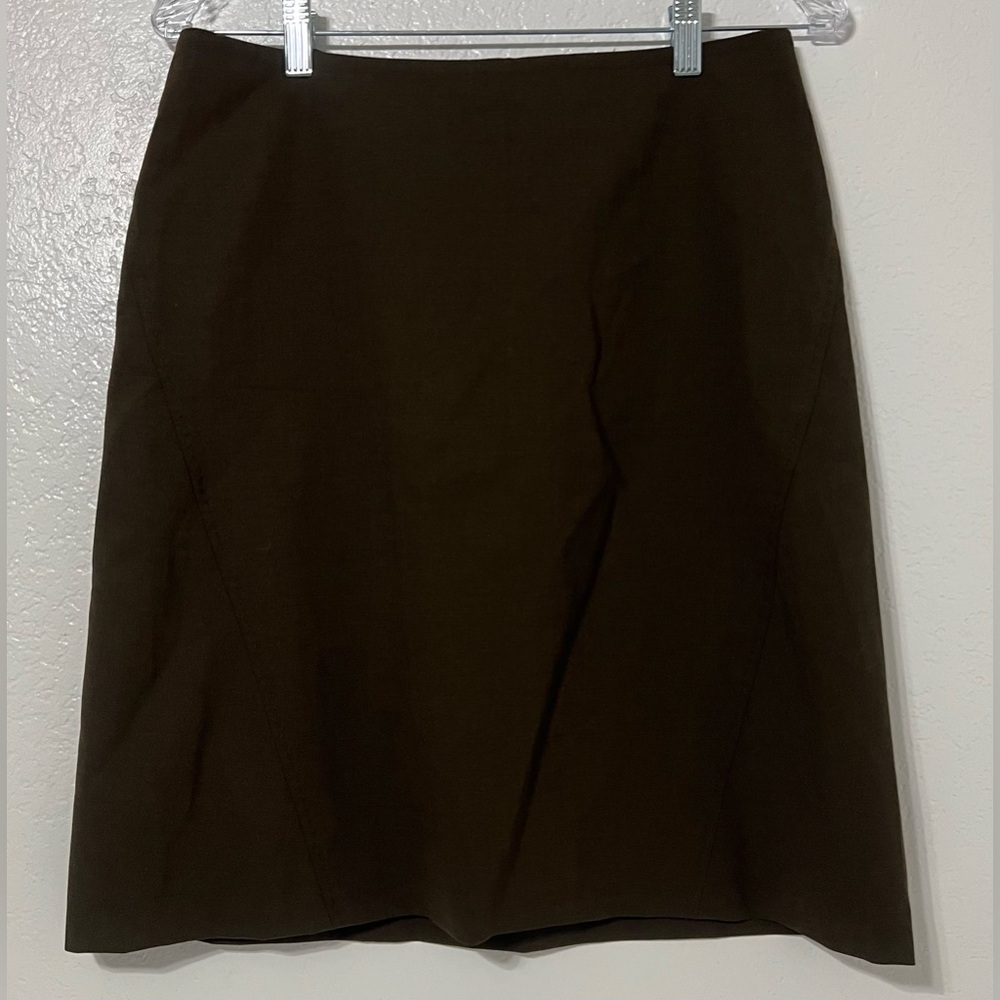 Brooks Brothers Brown A-Line Skirt Size 6 Italy Fabric Lined Classic
